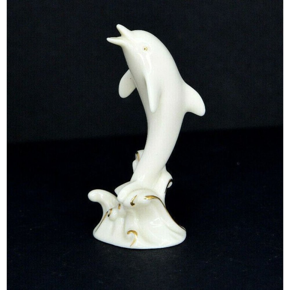 Vintage Lenox  Dolphin White And Gold Trimmed Porcelain